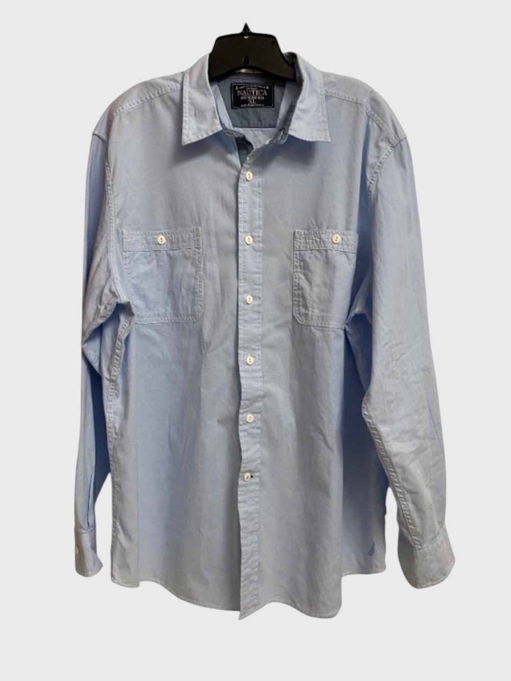 Nautica Men's Light Blue Button Down Shirt Size XL Long Sleeve Cotton Soft